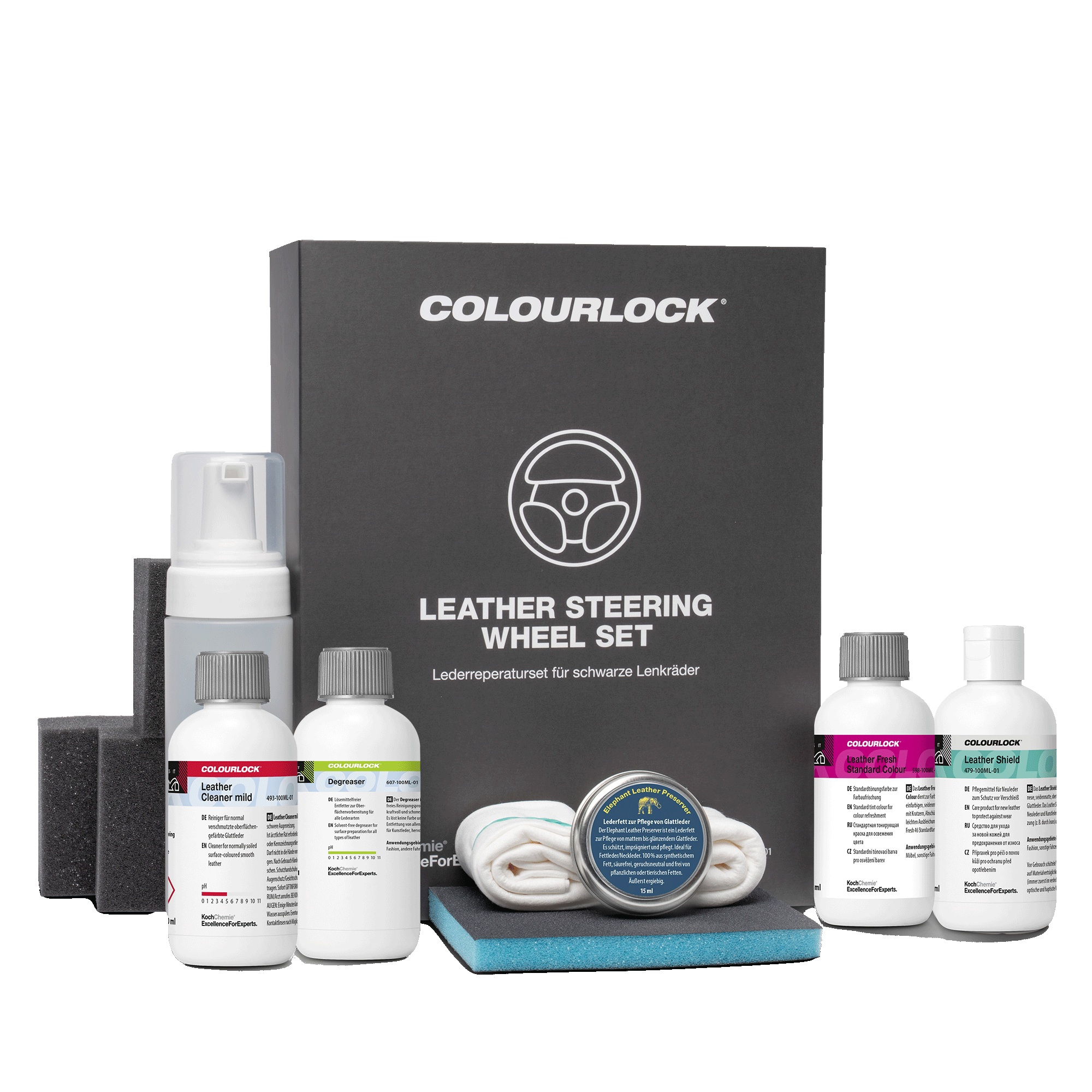 COLOURLOCK Lederreparatur Set Lenkrad schwarz ND - Leather Steering Wheel Set